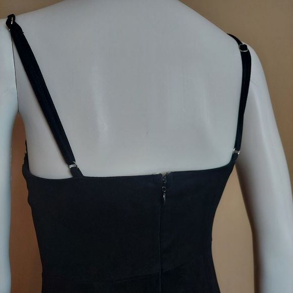Forever 21 Black Faux Suede Bustier Style Bodycon Mini Dress w/Studs Small NWT - Picture 5 of 10